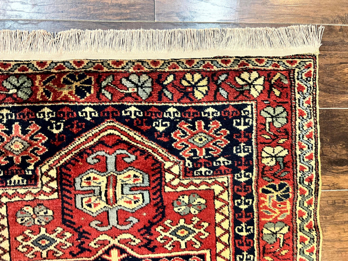 Antique Turkish Sparta Rug 3x4 Geometric Caucasian Wool Carpet