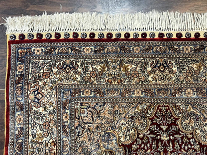 Sino Persian Silk Rug 3x5, Super Fine 440 KPSI, Floral Medallion, Handmade