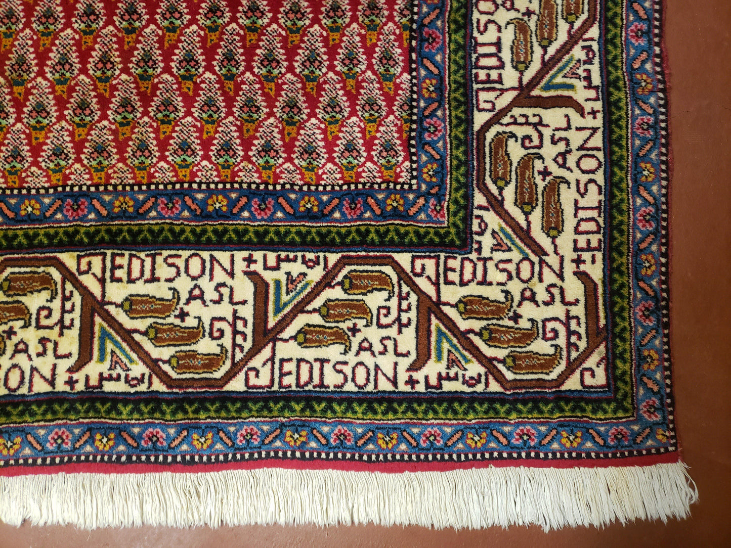 Turkish Tribal Rug Hand Knotted 6x9 Boteh Paisley Pattern Red Beige Wool Carpet