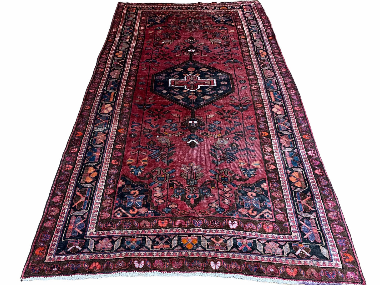 Handmade Wool Tribal Gallery Runner Rug 5.5 By 10 Feet Floral Red