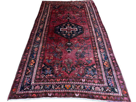 Handmade Wool Tribal Gallery Runner Rug 5.5 By 10 Feet Floral Red