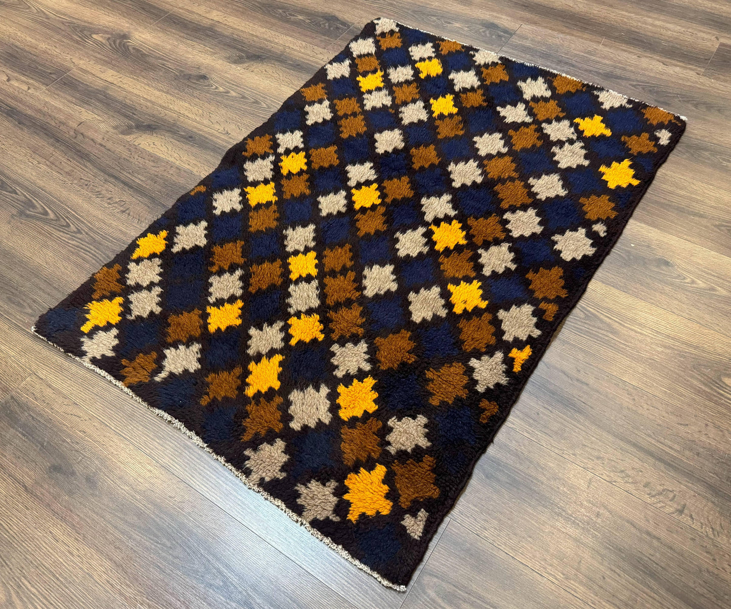 Balouch Afghan Rug 3x4 Hand Knotted Vintage Wool Tribal Multicolor Area Rug