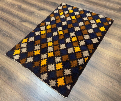 Balouch Afghan Rug 3x4 Hand Knotted Vintage Wool Tribal Multicolor Area Rug