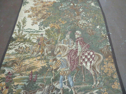 Belgian Hand Loomed Vintage Tapestry Victorian Design 41 By 56 Inches