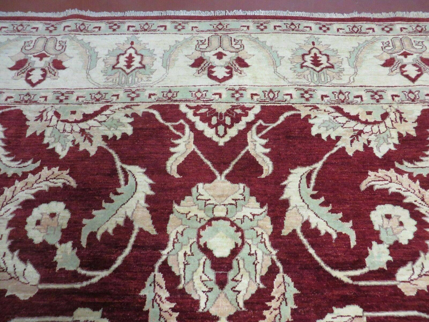 Vintage Handmade Peshawar Agra Chobi Rug 8x10 Handknotted Wool