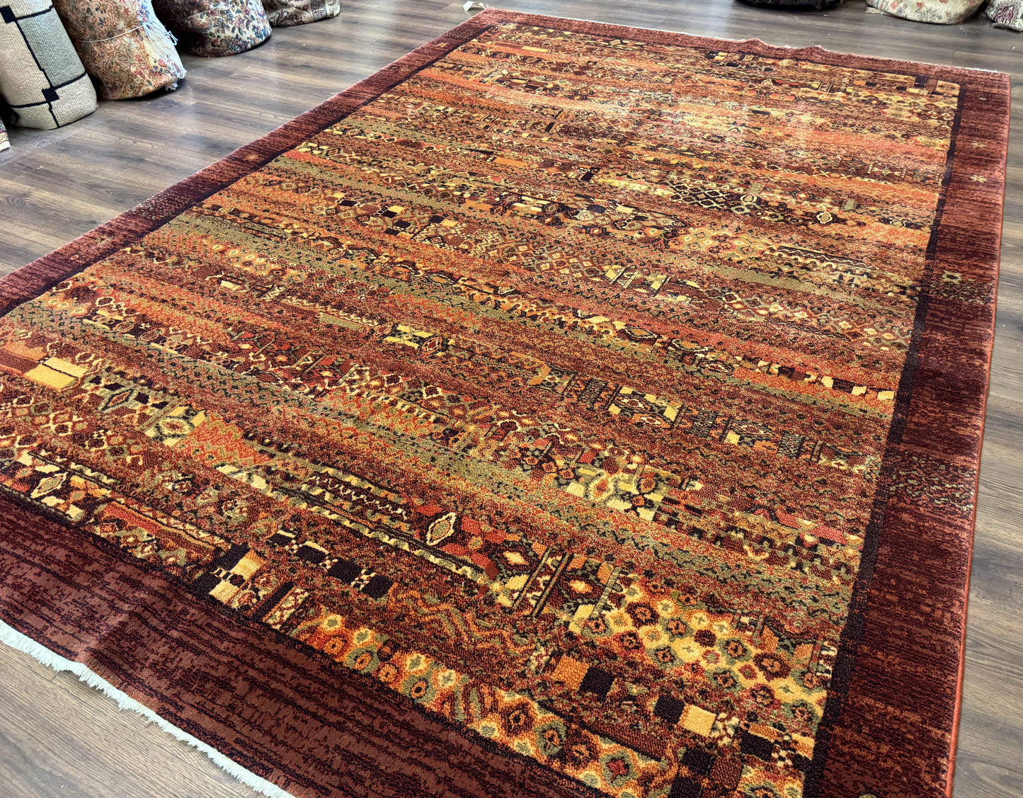Wool Contemporary Area Rug Brown Belgium Power Loomed 8x11 Couristan