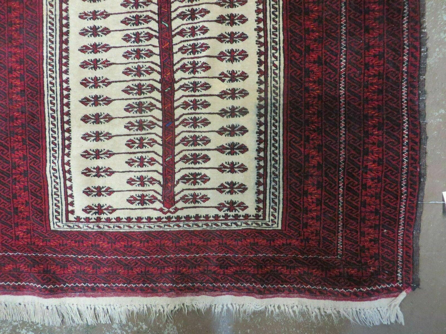 Antique Turkoman Balouchi Khamseh Prayer Rug Hand Knotted 3x5 Wool