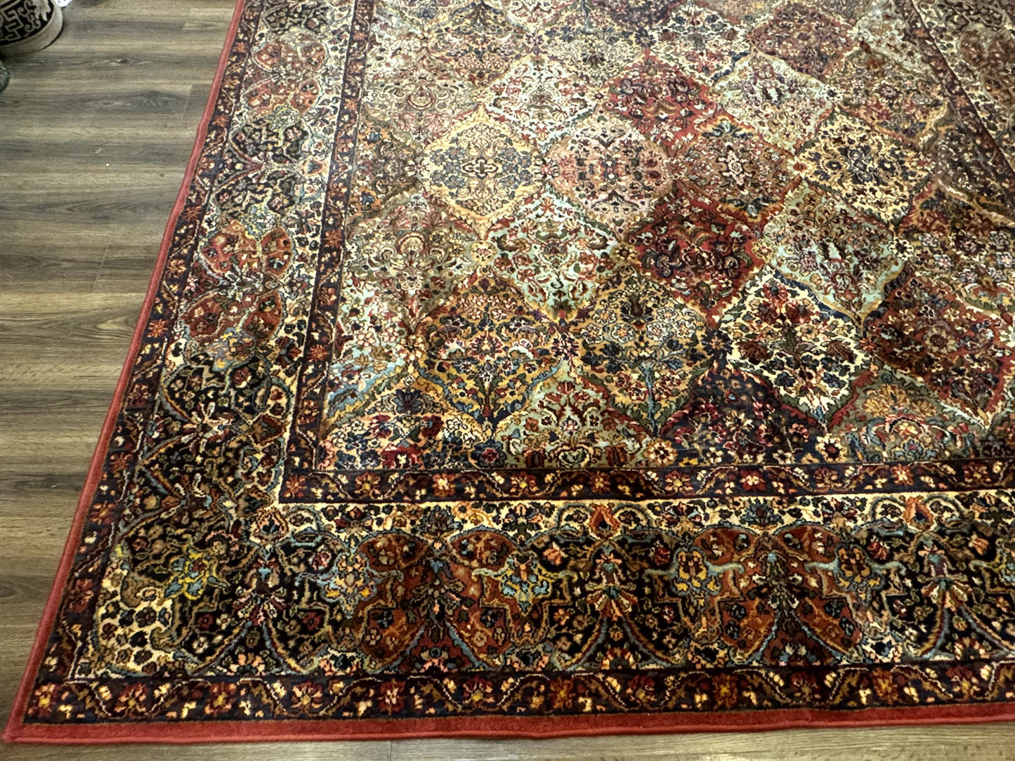 Karastan Rug Kirman Multicolor Panel Wool 8.8x8.8 Vintage