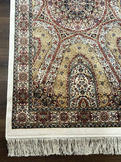 Turkish Silk Runner Rug 2.6 x 12, Hereke Mamluk Runner, Bamboo Silk, New