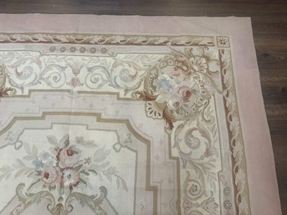 Aubusson Rug 6x9 Vintage Handmade Wool Handknotted European Design