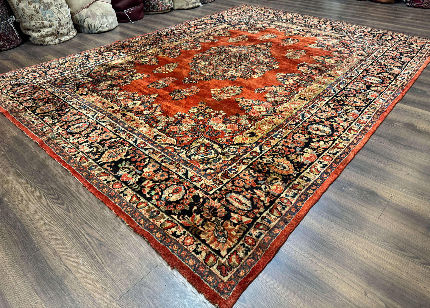 Antique Persian Sarouk Rug 9x12