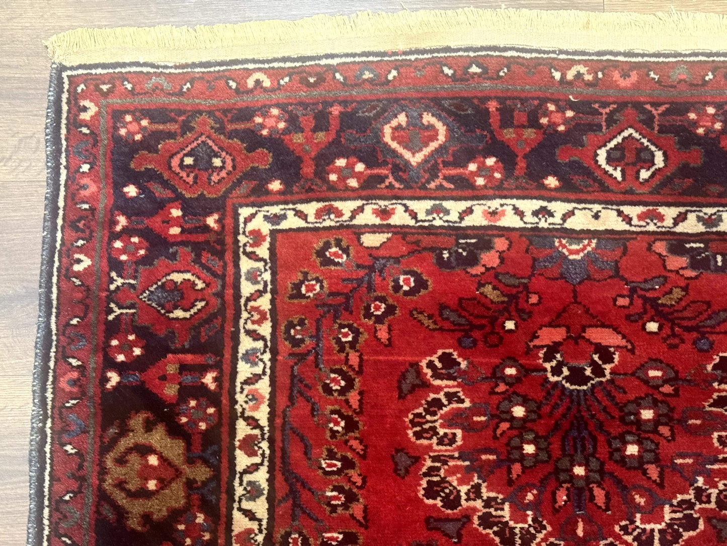 Red Persian Rug 2.6 x 6.8, Floral, Antique Per'sian Carpet, Persian Malayer Rug, Hamadan Rug