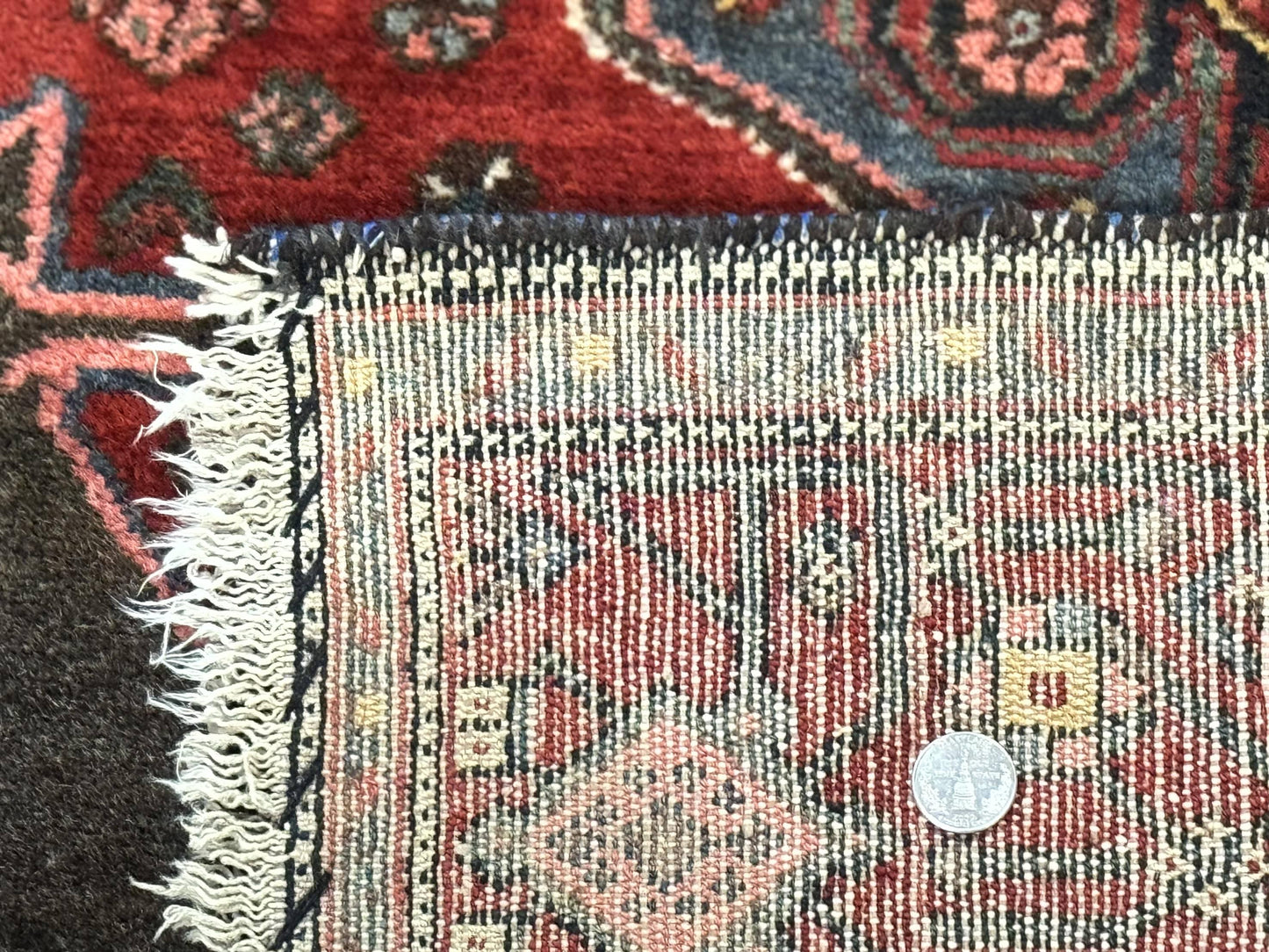 Antique Persian Tribal Rug 5x7 Geometric Wool Carpet Kurdish Senneh Rug