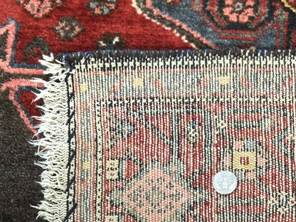 Antique Persian Tribal Rug 5x7 Geometric Wool Carpet Kurdish Senneh Rug