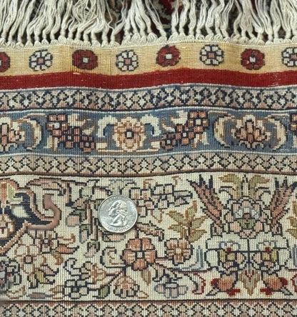 Sino Persian Silk Rug 3x5, Super Fine 440 KPSI, Floral Medallion, Handmade