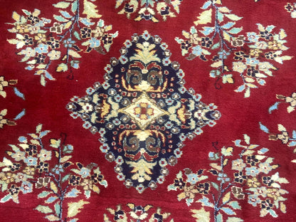 Indo Persian Sarouk Rug 10x14 Handmade Wool Carpet With Traditional Floral Design