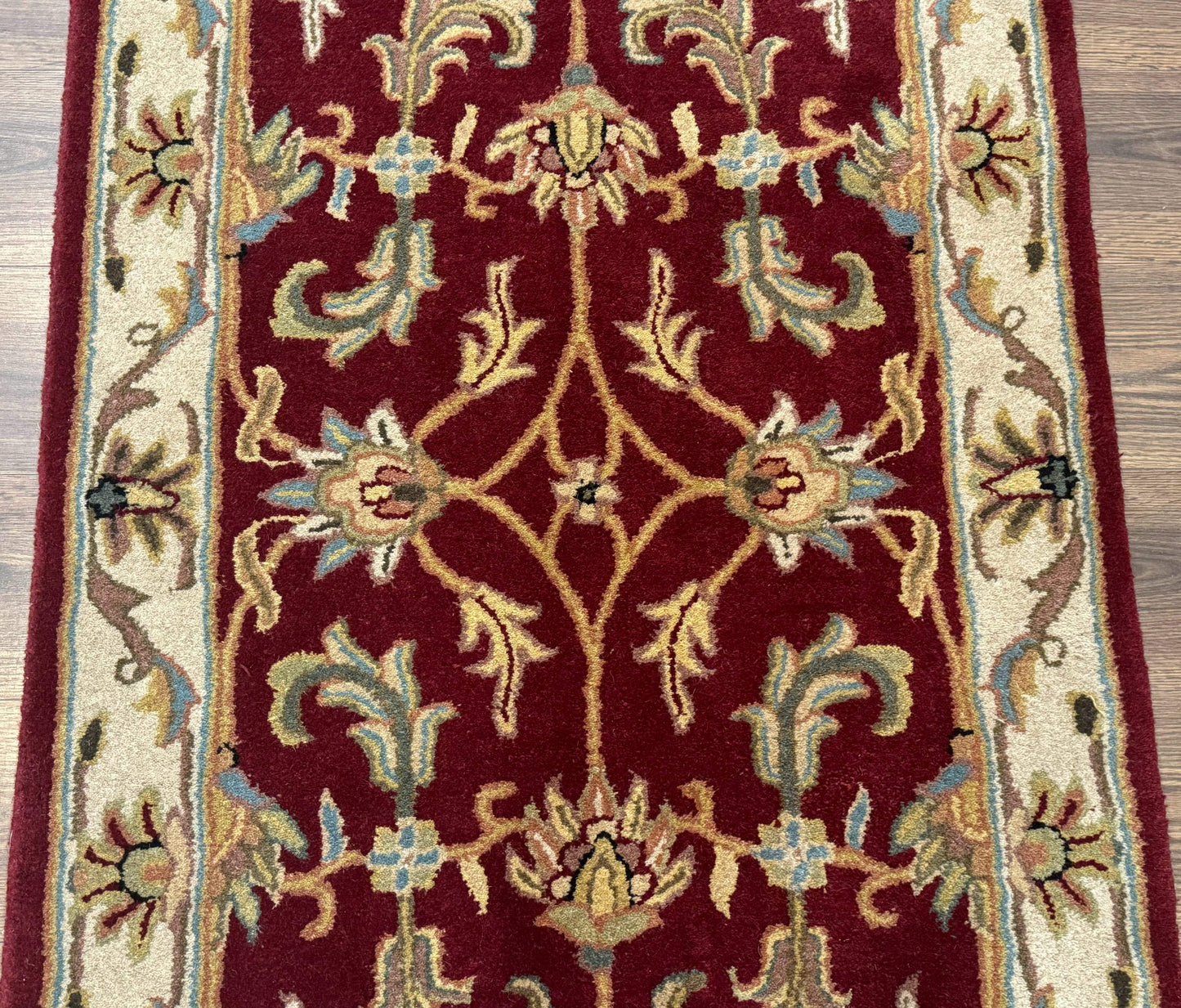 Floral Wool Rug 3x5 In Dark Red Safavieh Heritage Collection Pair B