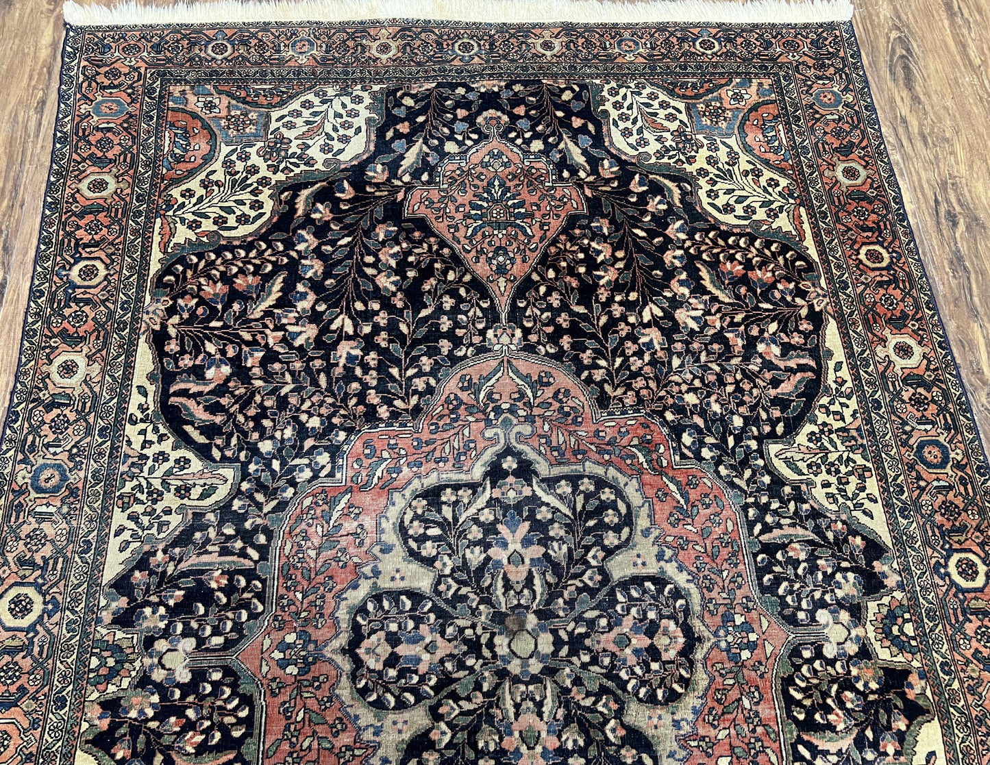 Antique Persian Sarouk Farahan Rug 4x7 Collectible Carpet