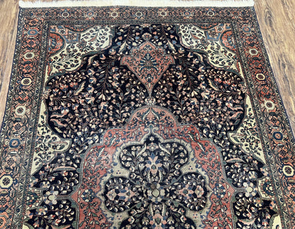 Antique Persian Sarouk Farahan Rug 4x7 Collectible Carpet