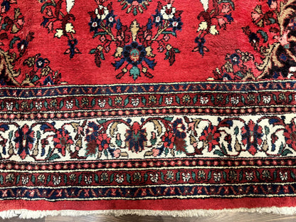 Persian Bibikabad Rug 11x18 Palace Size Red Wool Handmade Large Carpet With Floral Medallion