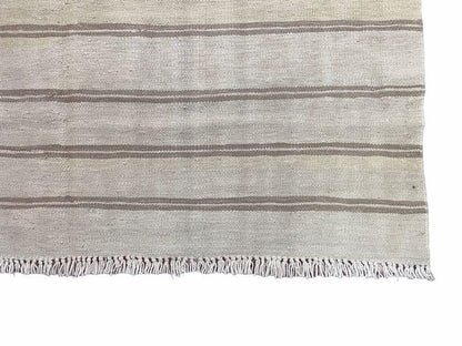 Turkish Kilim Rug 5x8 Hand Knotted Wool Flatweave Southwestern Gray