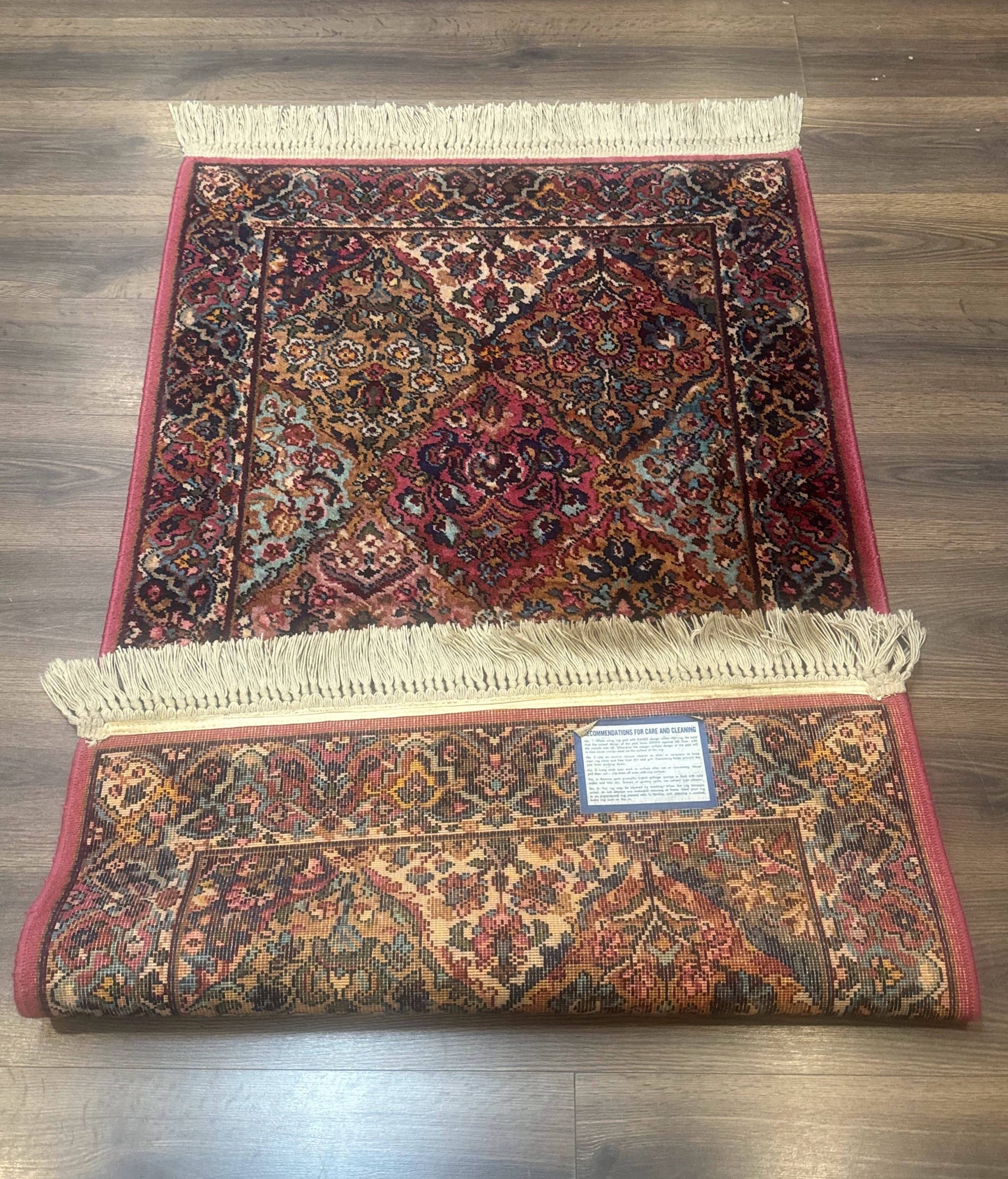 Karastan Rug 3x5 Multicolor Panel Kirman #717, Original 700 Series, Wool Pile, Discontinued