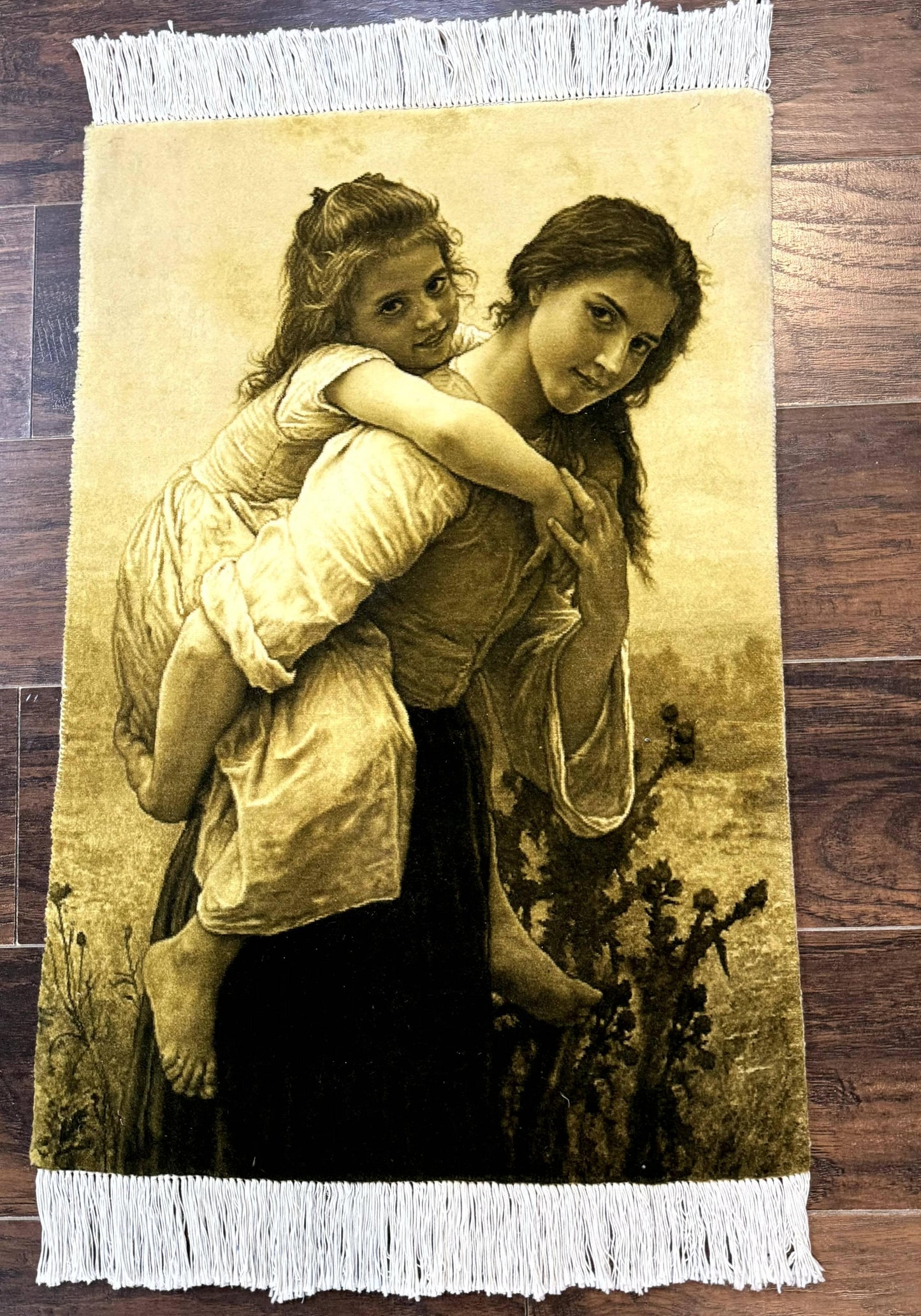 Persian Pictorial Rug 2x3 Tabriz Hand Knotted