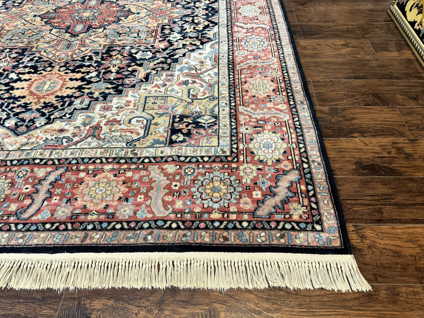 Karastan Navy Heriz #700/701 Rug, 8.8 x 10.6 Karastan Carpet, Wool Pile, Discontinued Vintage Karastan Rug, Original 700 Series, Geometric