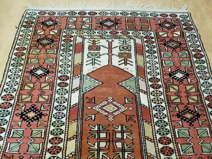 Oushak Wool Rug Antique Turkish Handmade 4x7