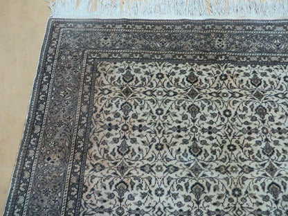 Vintage Turkish Hereke Rug Wool on Cotton 58 x 85 Floral Full Pile