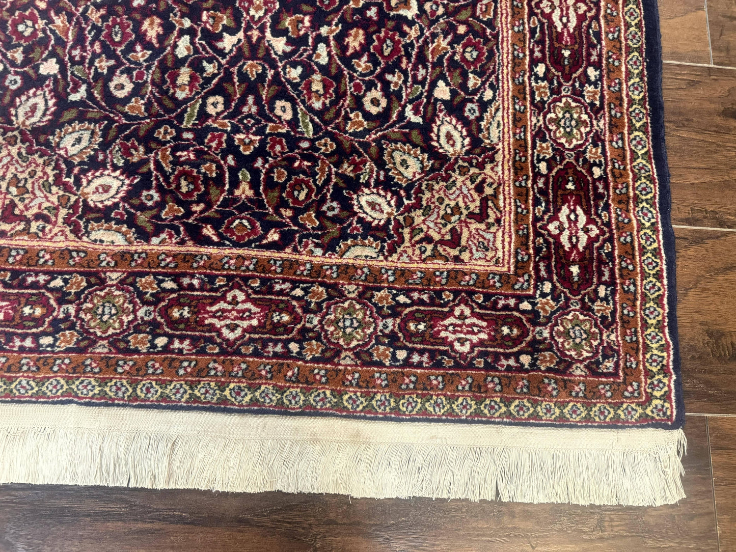 Indo Kashmiri Rug 3x5, Navy Blue, Very Fine 400 KPSI, Pair B