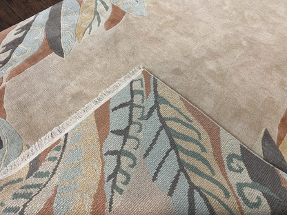 Modern Tibetan Rug 7x10 Handmade Soft Wool Open Field Tufenkian Style Carpet