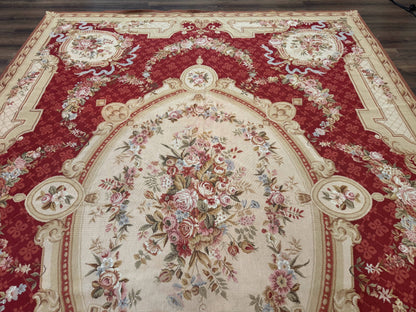 Aubusson Rug 8x11 Needlepoint Carpet Vintage French European Design