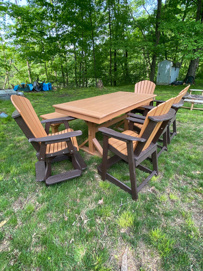 Swivel Fanback Glider Outdoor Dining Chair For 30 Inch Tables