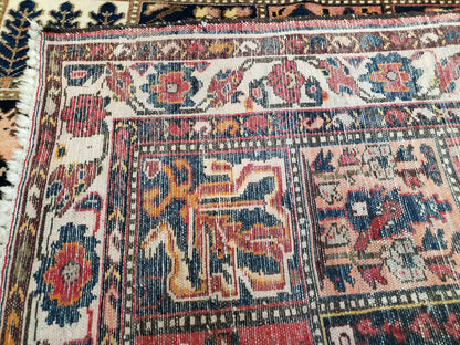 Persian Bakhtiari Rug Antique Hand Knotted Wool 5 Ft 3 In By 10 Ft Panel Design