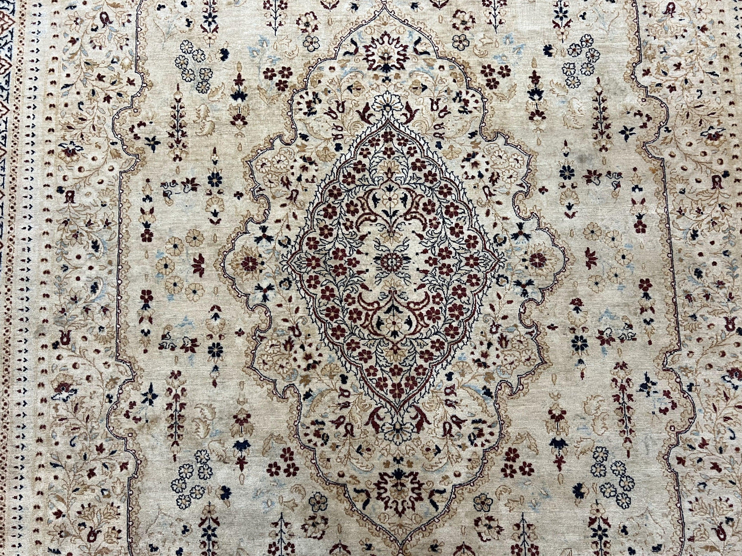 Persian Rug 9x11 Hand Knotted Wool Oriental Carpet Haji Jalili Ivory Cream