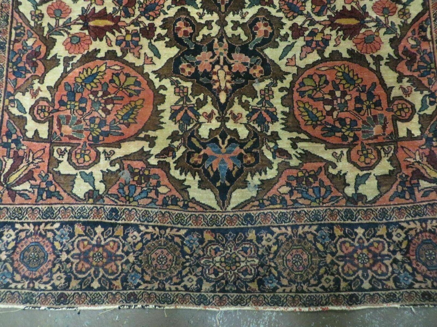 Antique Handmade Indian Floral Oriental Wool Rug 4x6 Feet