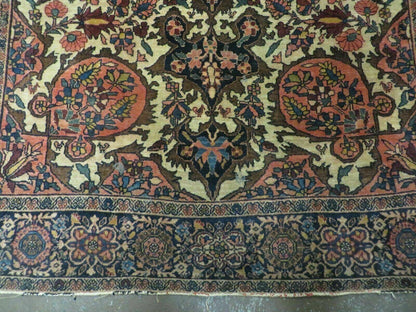 Antique Handmade Indian Floral Oriental Wool Rug 4x6 Feet