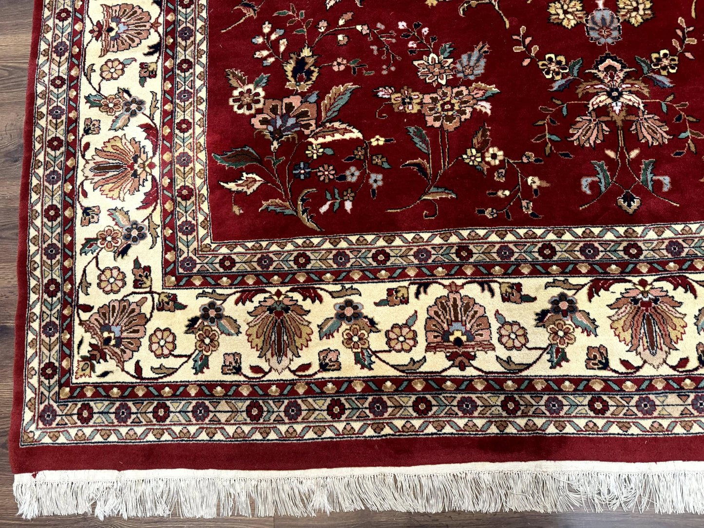 Indo Persian Rug 8x10, Red and Cream, Floral, Pande Cameron