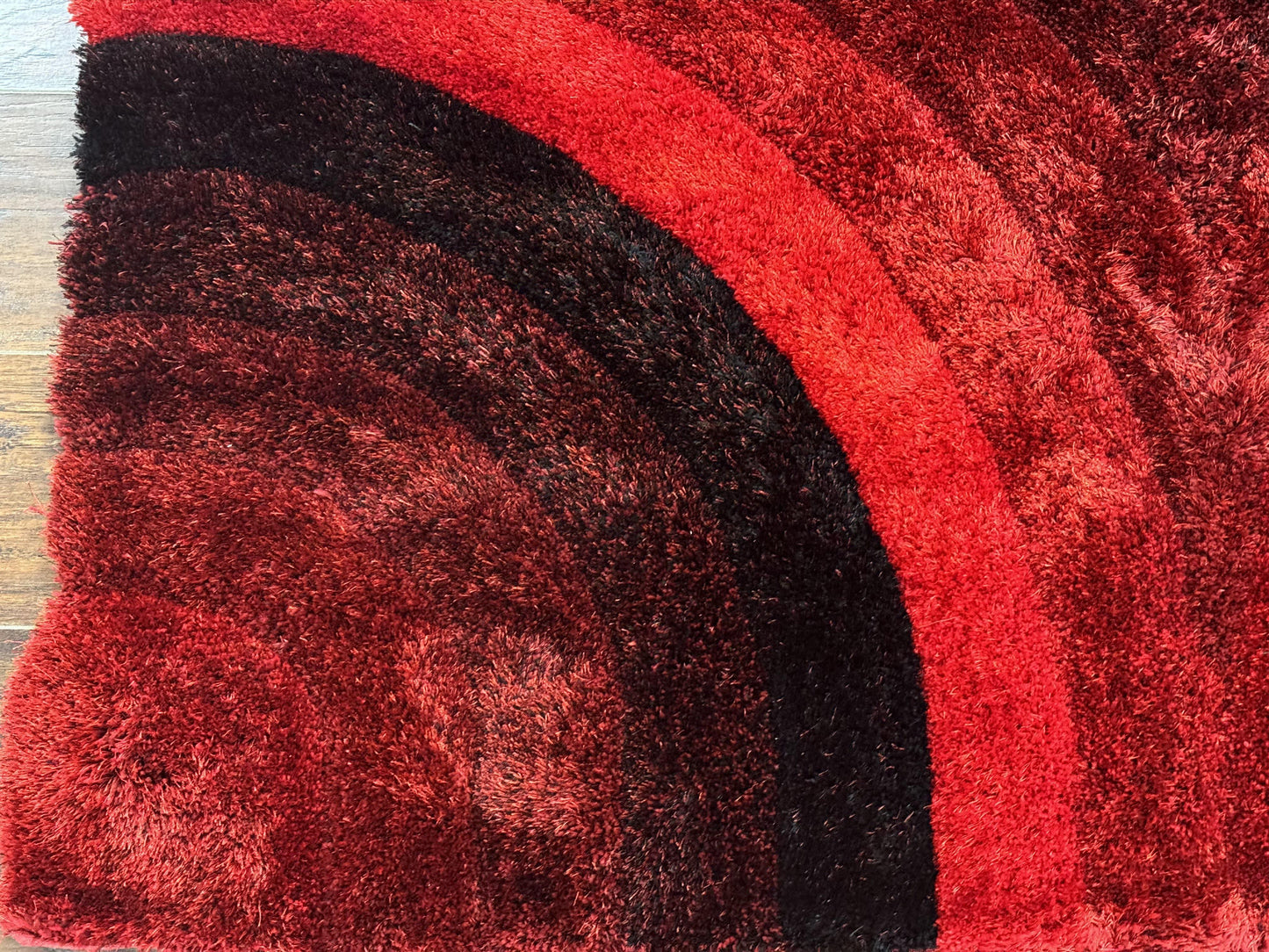 Red And Black Wool Shag Rug 5x7 Pair A Modern Area Decor For Living Rooms