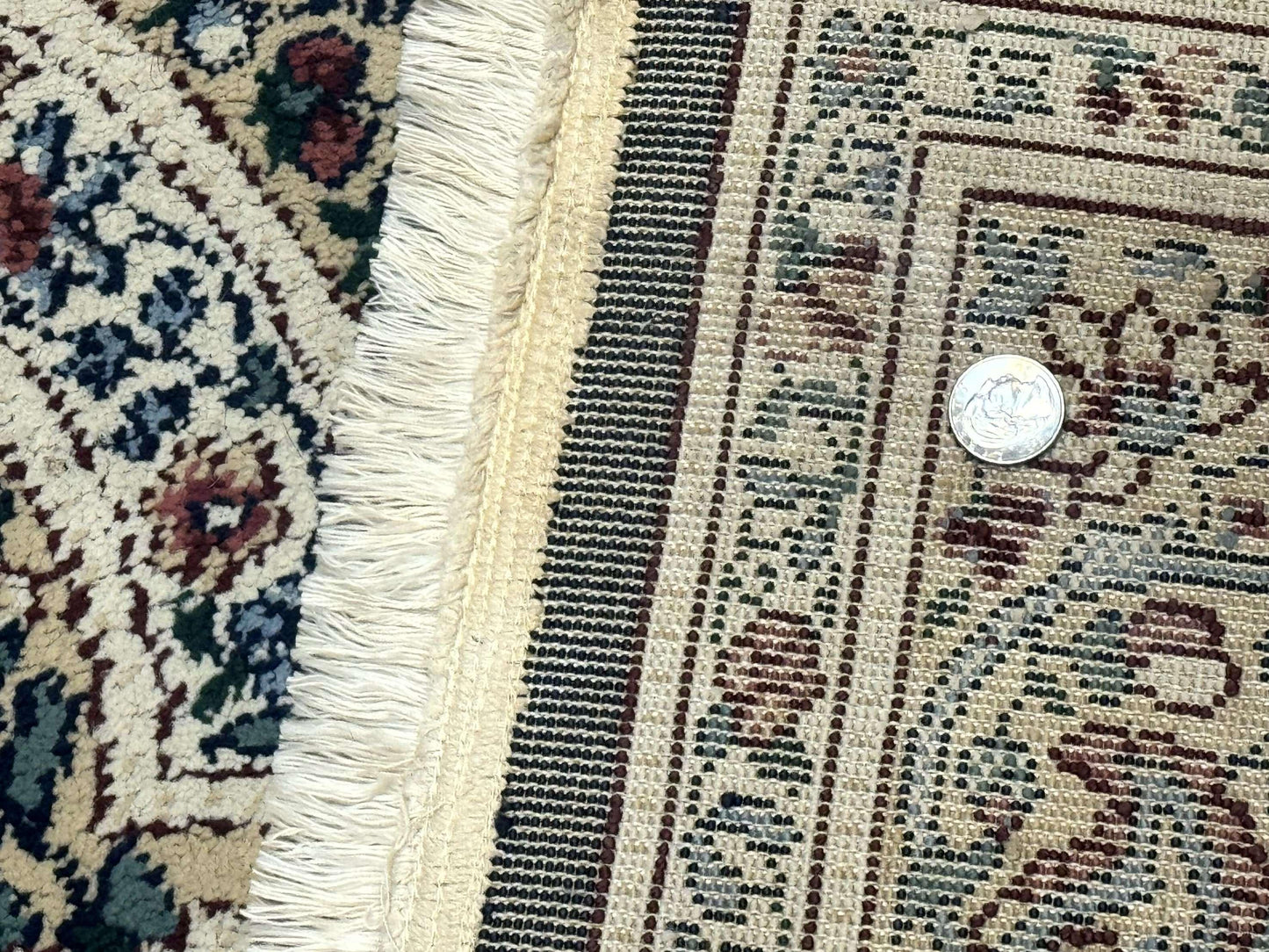 Persian Rug 8x11, Belgium Power Loomed Rug, Kirman Lavar Floral Design, Vintage Rug