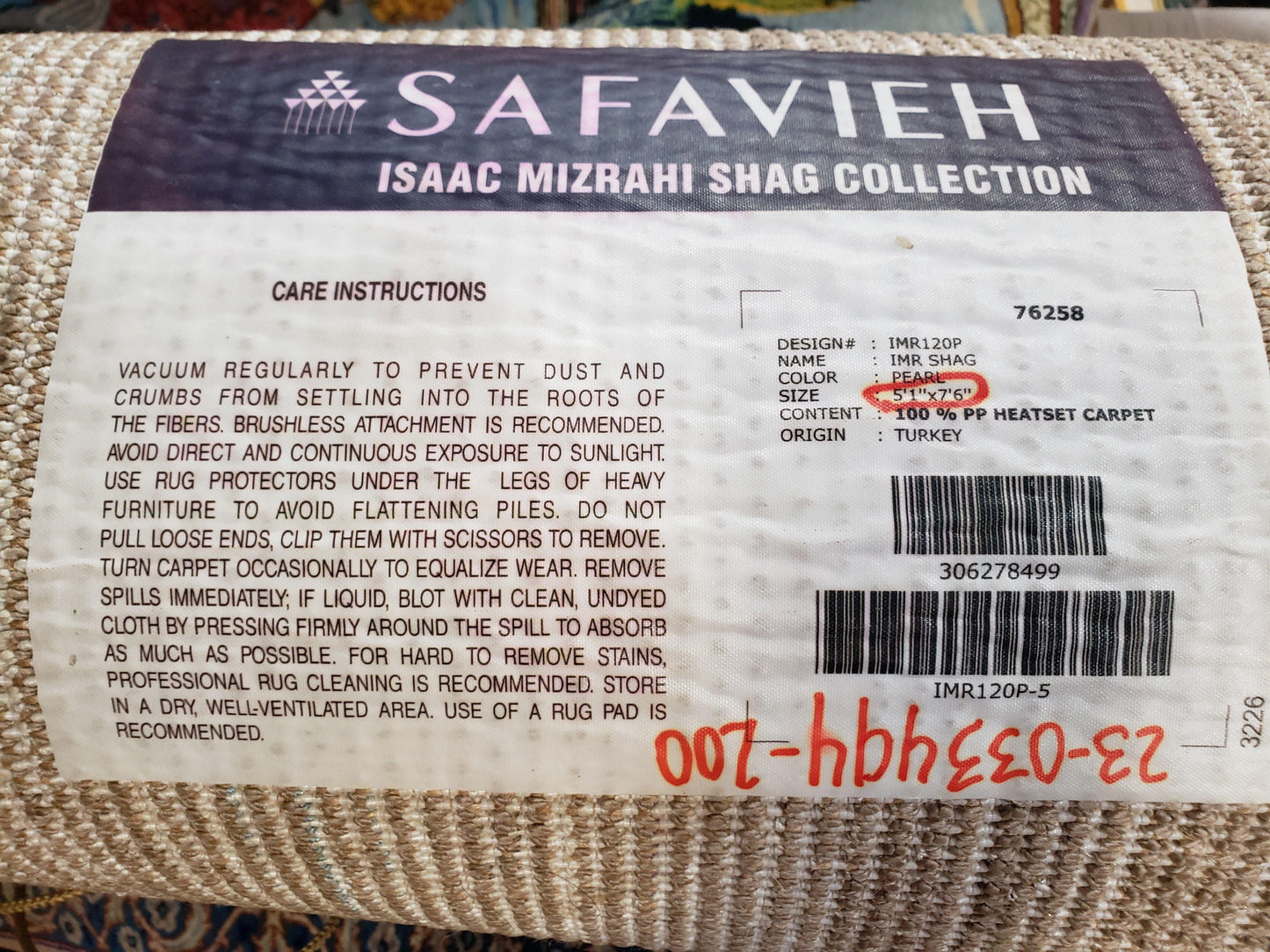 Safavieh Shag Rug 5x8, Pearl White Color, Isaac Mizrachi Shag Collection 5x7 Carpet, High Pile Soft Fluffly Bedroom Rug, Living Room Rug