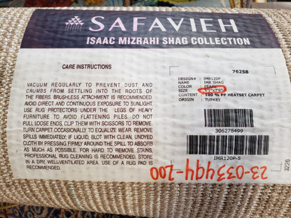 Safavieh Shag Rug 5x8, Pearl White Color, Isaac Mizrachi Shag Collection 5x7 Carpet, High Pile Soft Fluffly Bedroom Rug, Living Room Rug