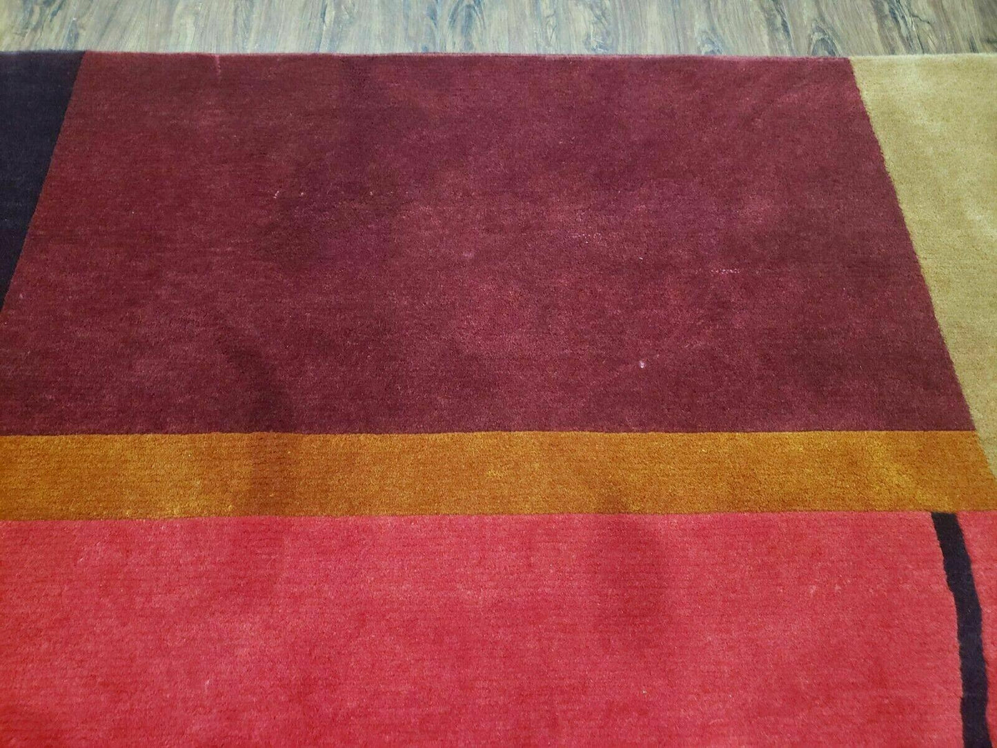 Tibetan Hand Knotted Wool Rug 8x10 Art Deco Modern Colorful Abstract Design