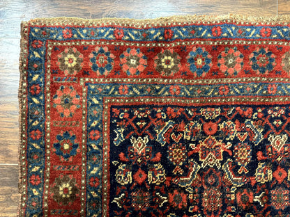 Antique Persian Tribal Rug 4x6, Kurdish Rug