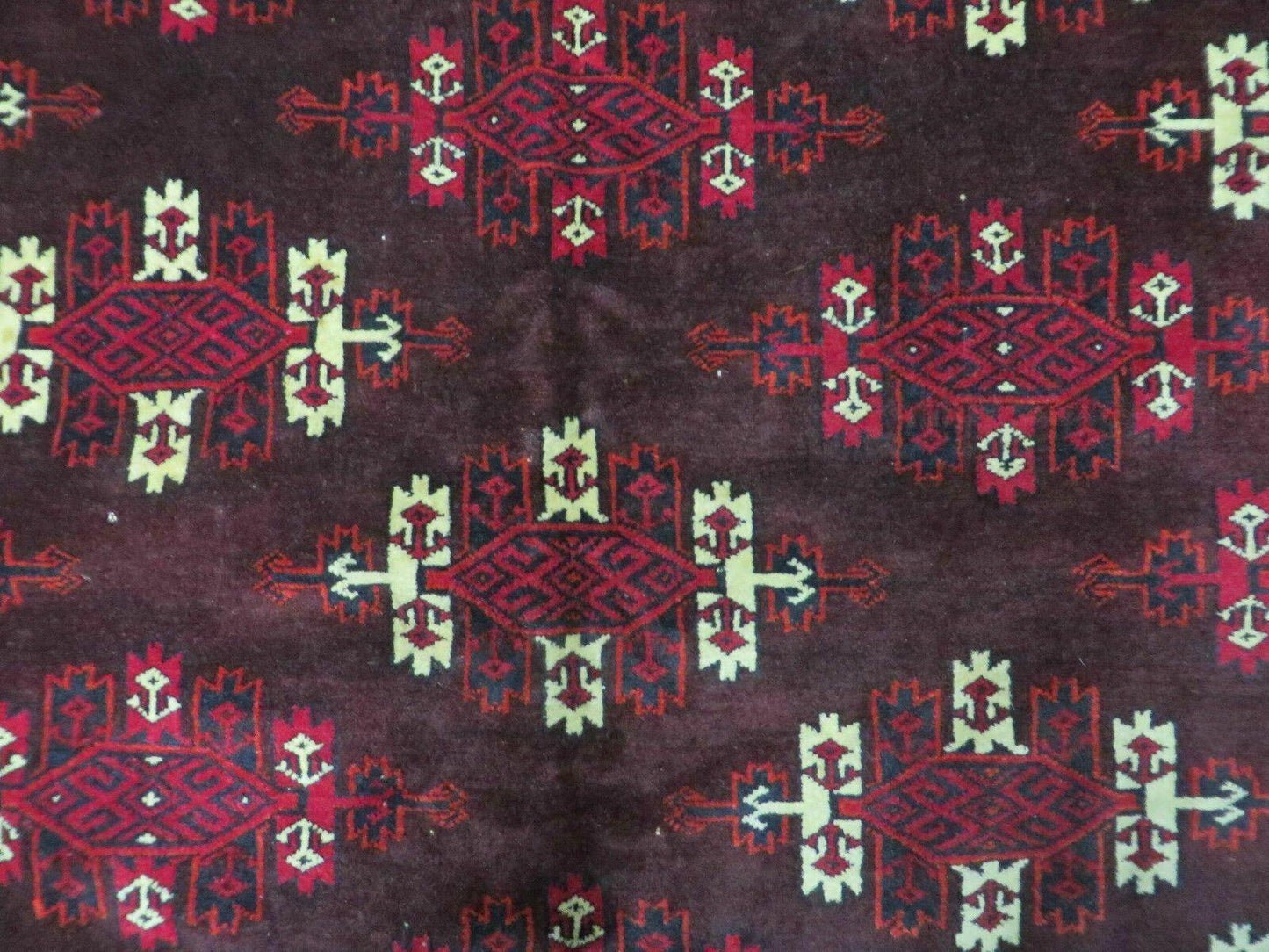 Yamud Turkoman Wool Rug Antique 7x10 Hand Knotted Full Pile