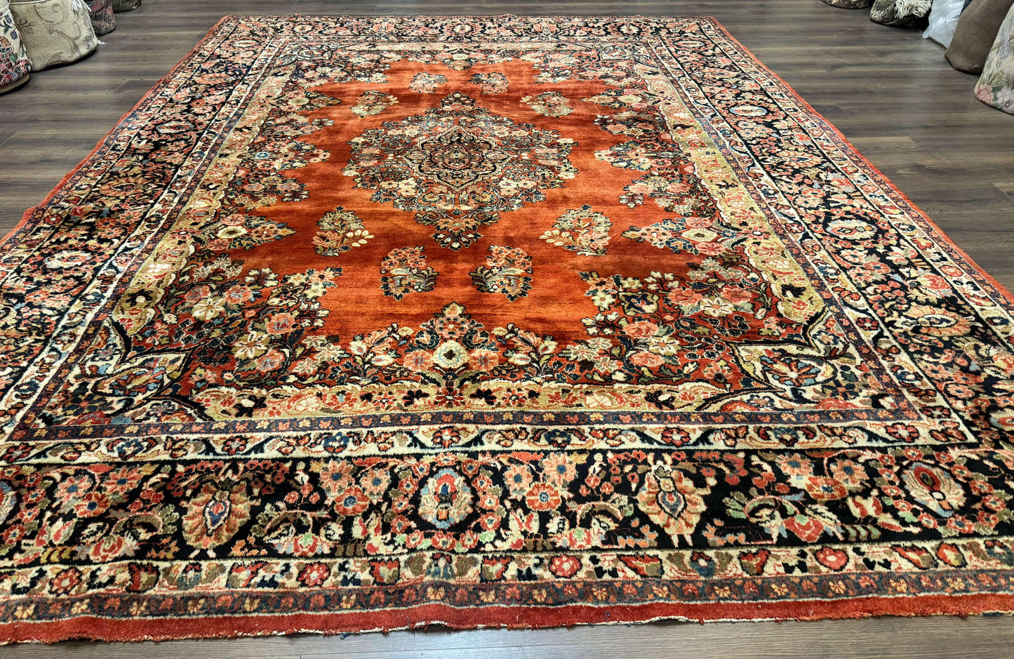 Antique Persian Sarouk Rug 9x12