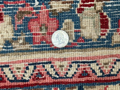 Persian Sarouk Runner Rug Handmade Wool Floral Hallway Ivory