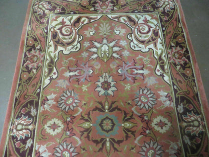 Chinese Wool Rug 3x5 Vintage Handmade Oriental Carpet Floral Medallion