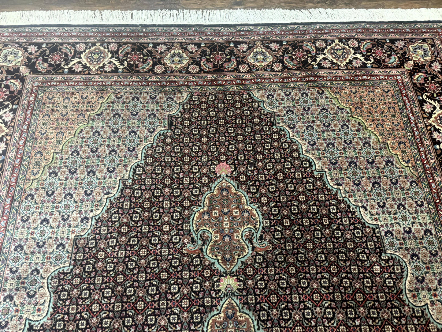 Sino Persian Rug 6x9, Herati Very Fine 400 KPSI, Black